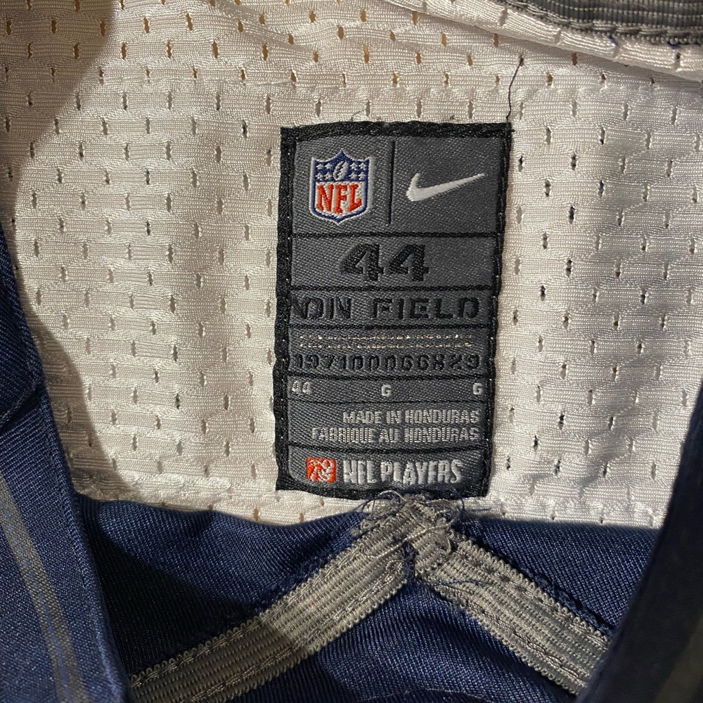 Nike Navy and White Sports Jersey 44 (OB) - Picture 5 of 8